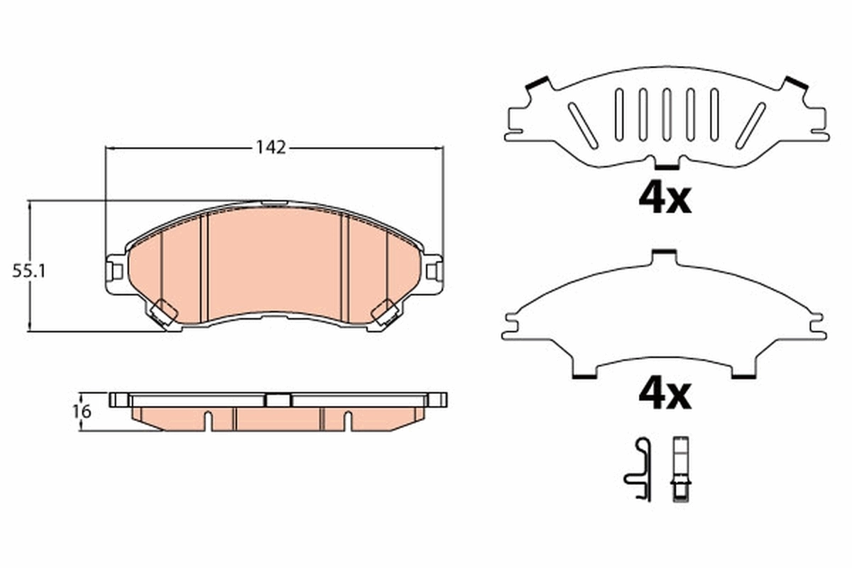 Sapatas do freio dianteiras de disco para Suzuki Vitara LY