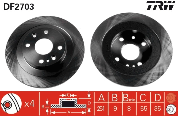 Disco do freio traseiro Mazda 323 F IV BG
