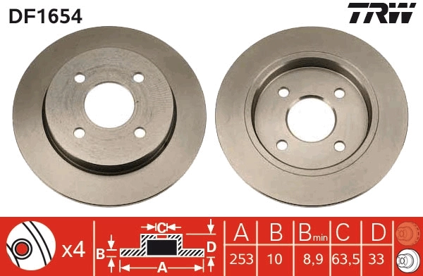 Compre 1618884380 Peugeot/Citroen Disco do freio traseiro