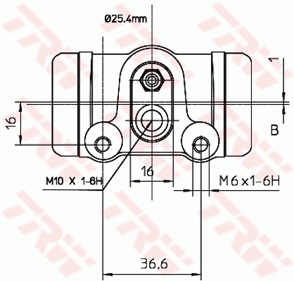  Cilindro traseiro do freio de rodas de trabalho Fiat Ducato I сaixa (290) (1989 - 1994) I