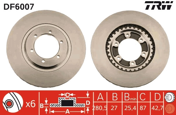  Disco do freio dianteiro Hyundai Terracan SUV (HP) (2001 - 2006) 