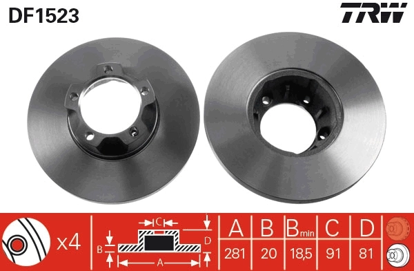 Disco do freio dianteiro para Volkswagen LT 291-512