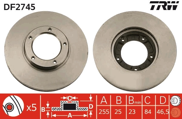 Disco do freio dianteiro para Mitsubishi Colt III C5A