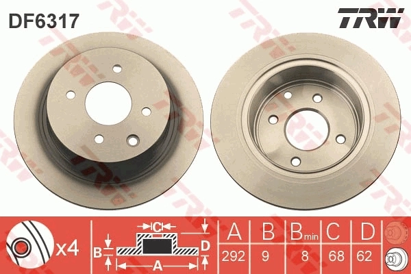 Disco do freio traseiro para Nissan Tiida  C11X