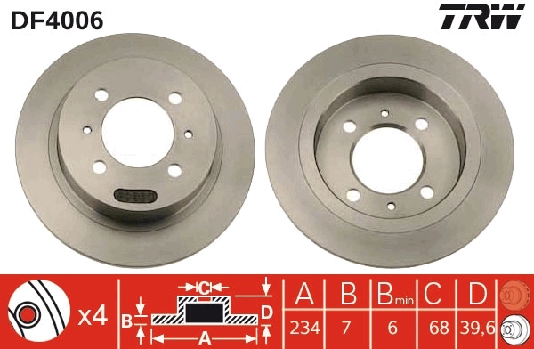 Disco do freio traseiro para Nissan Sunny B12