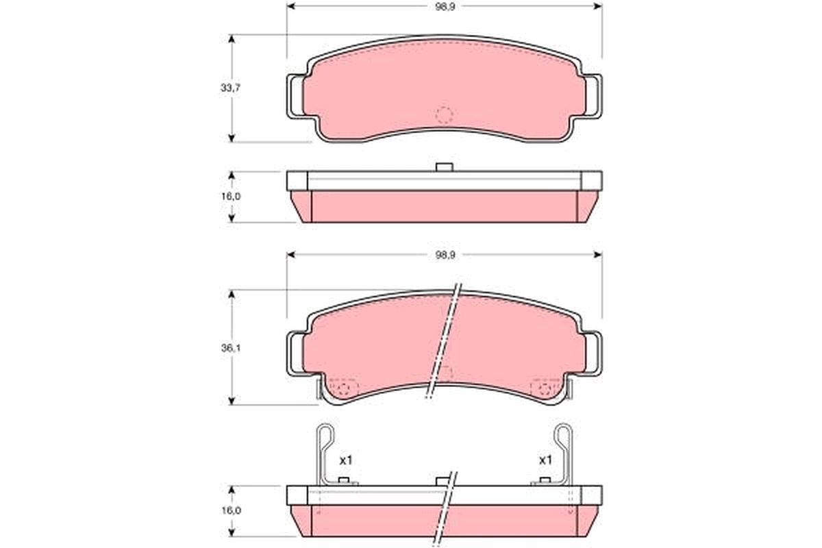  Sapatas do freio traseiras de disco Nissan Sunny II sedan (N13) (1986 - 1991) II