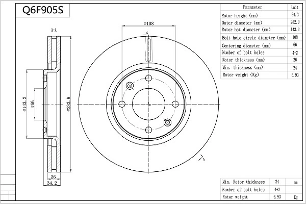 Q6F905S Aisin