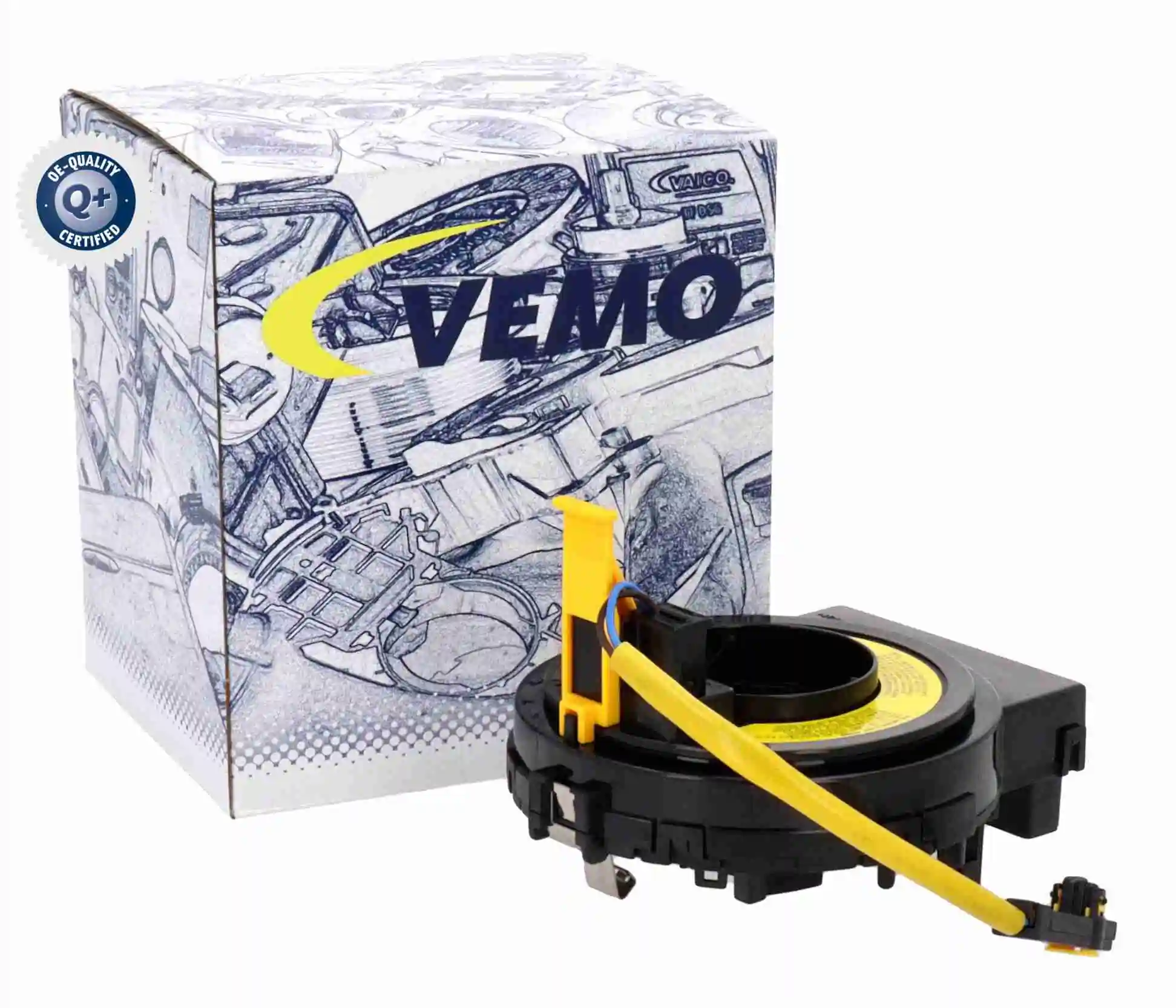 V53720160 Vemo Anel AIRBAG de contato, cabo plano do volante