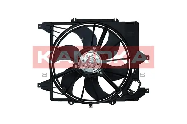 Compre 7700428659 Nissan/Infiniti Difusor do radiador de aparelho de ar condicionado, montado com roda de aletas e o motor