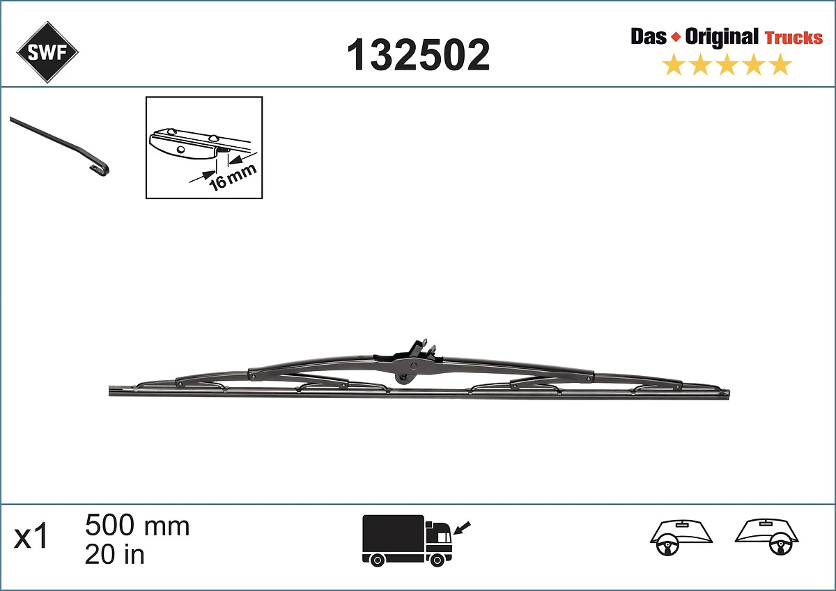 Limpa-pára-brisas do pára-brisas de condutor para Renault Trafic I TXX