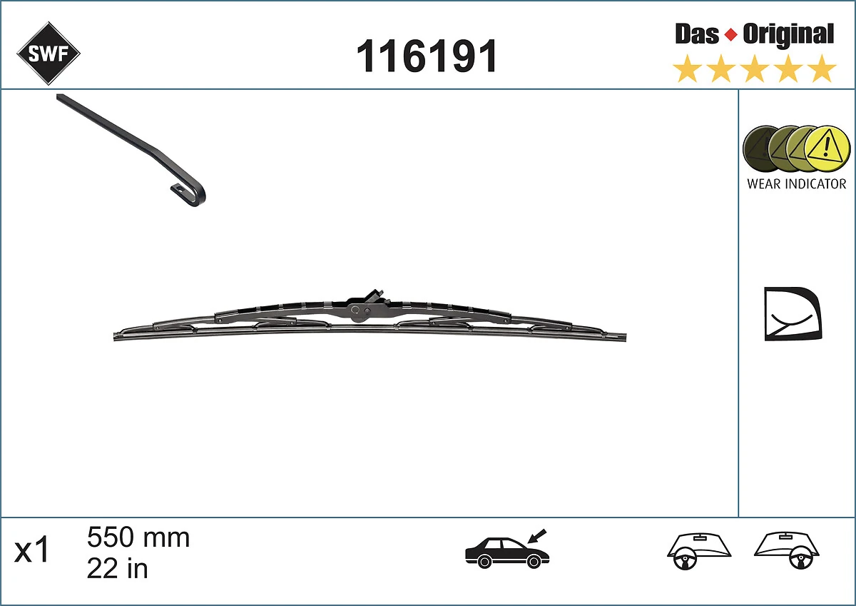 Compre 116191 SWF Limpa-pára-brisas do pára-brisas de passageiro