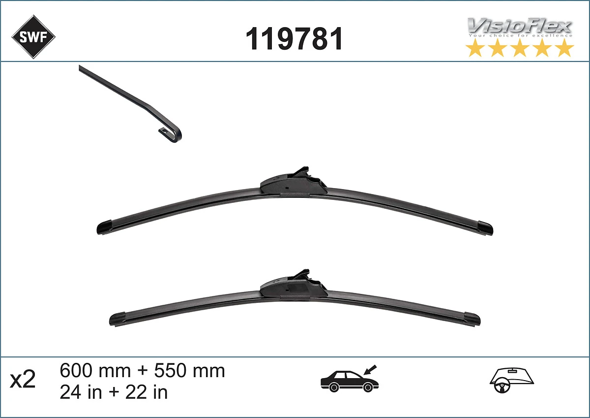 Compre 119781 SWF Limpa-pára-brisas do pára-brisas, kit de 2 un.