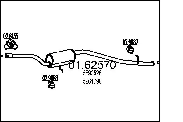 Silenciador, parte traseira para Fiat Uno 146A