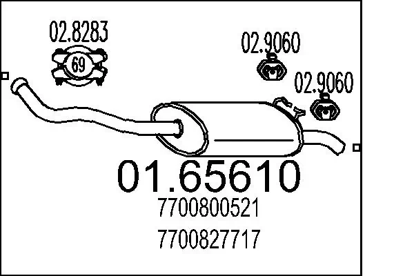 Silenciador, parte traseira FP6036G31 Polmostrow