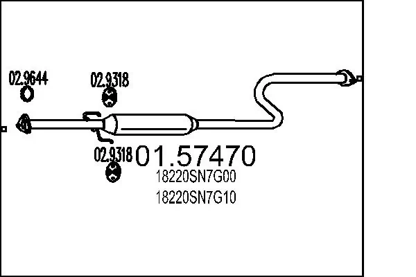 Silenciador, parte central Honda GEX33676 preço, a partir de 83,62 USD