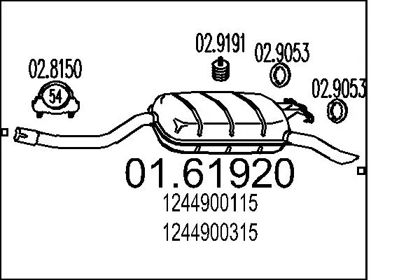 Silenciador, parte traseira para Mercedes E W124