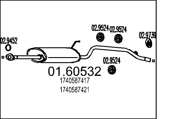 Silenciador, parte traseira Daihatsu Terios J100, J102, J122 ao melhor preço