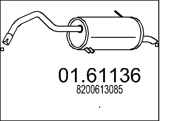Silenciador, parte traseira para Renault Kangoo FW0