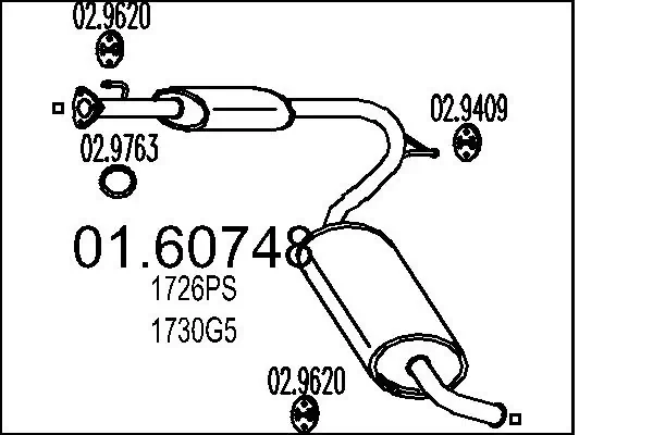 Silenciador, parte traseira para Citroen Jumper 244