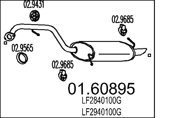 Silenciador, parte traseira para Mazda 5 CR