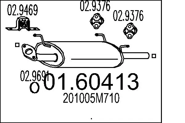 Silenciador, parte traseira para Nissan Almera N16