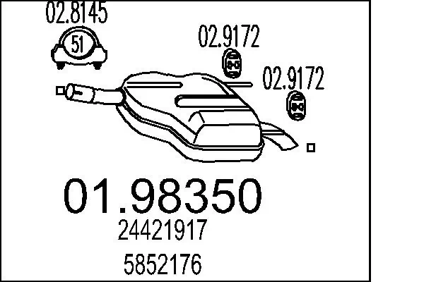 Silenciador, parte traseira Opel Vectra ao melhor preço