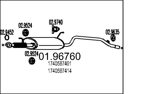 Silenciador, parte traseira Daihatsu Terios  J100, J102, J122 ao melhor preço
