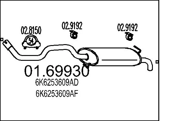  Silenciador, parte traseira Seat Ibiza II hatchback (6K1) (1993 - 1999) II