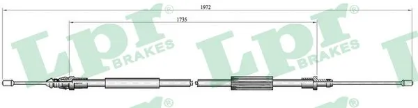 Cabo do freio de estacionamento traseiro direito 2001014 Beca Cables