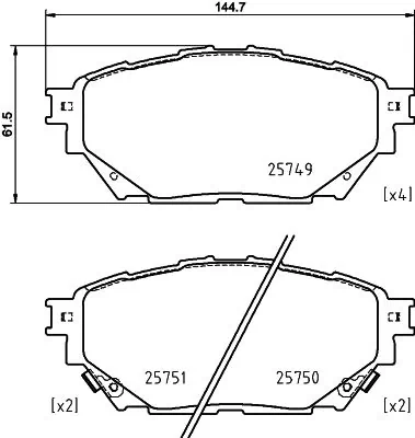 Compre QY002040 Mitsubishi Sapatas do freio dianteiras de disco