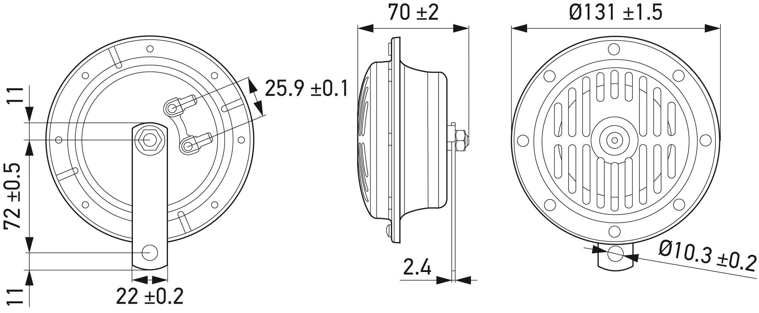 Sinal sonoro (cláxon) 3CB004811042 HELLA