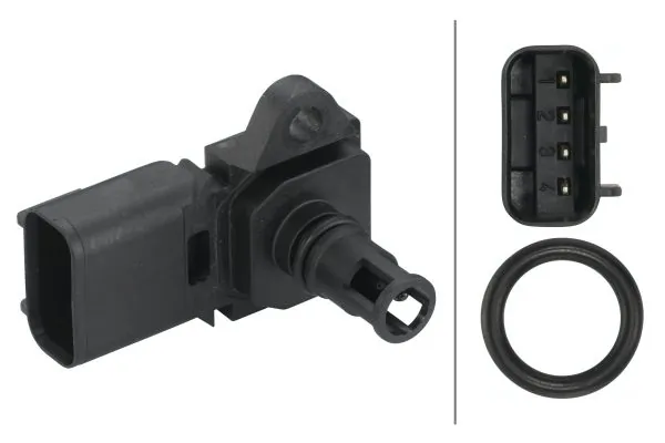 6PP009400491 HELLA Sensor de pressão no coletor de admissão, MAP