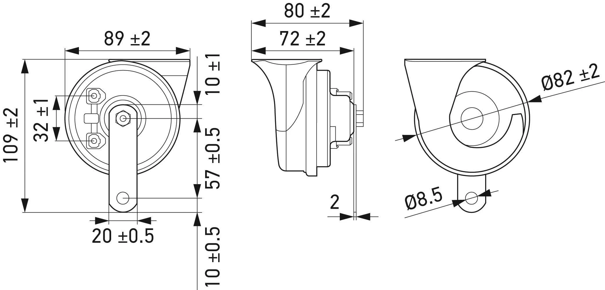 Sinal sonoro (cláxon) HELLA 3FH007424811