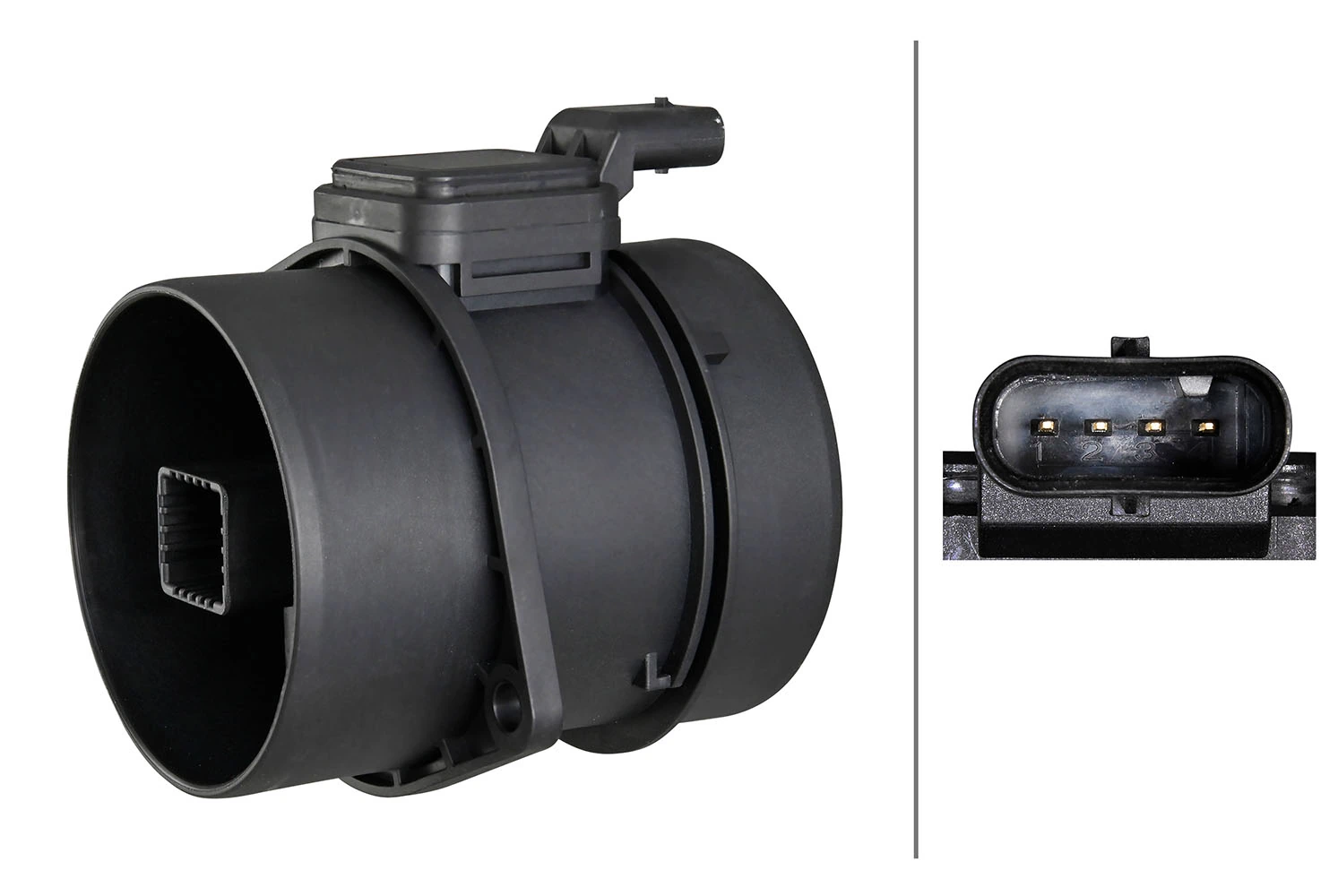 8ET358095311 HELLA Sensor de fluxo (consumo) de ar, medidor de consumo M.A.F. - (Mass Airflow)