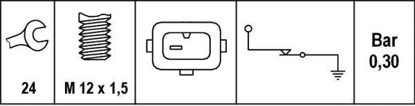Sensor de pressão de óleo 93175295 General Motors
