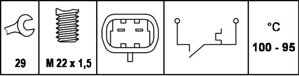 Compre Sensor de temperatura do fluido de esfriamento (de ativação de ventilador do radiador) Opel Combo 