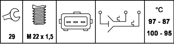 ST193 Beru Sensor de temperatura do fluido de esfriamento (de ativação de ventilador do radiador)