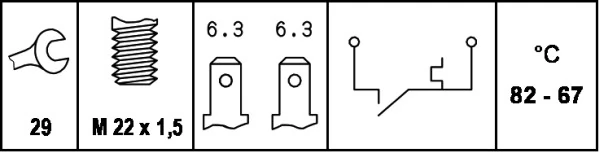 6ZT007800011 HELLA Sensor de temperatura do fluido de esfriamento (de ativação de ventilador do radiador)