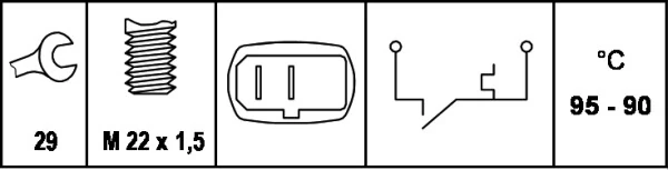 Sensor de temperatura do fluido de esfriamento (de ativação de ventilador do radiador) Volkswagen Golf I 155