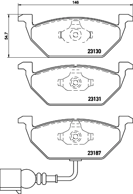 Compre 8DB355008551 HELLA Sapatas do freio dianteiras de disco