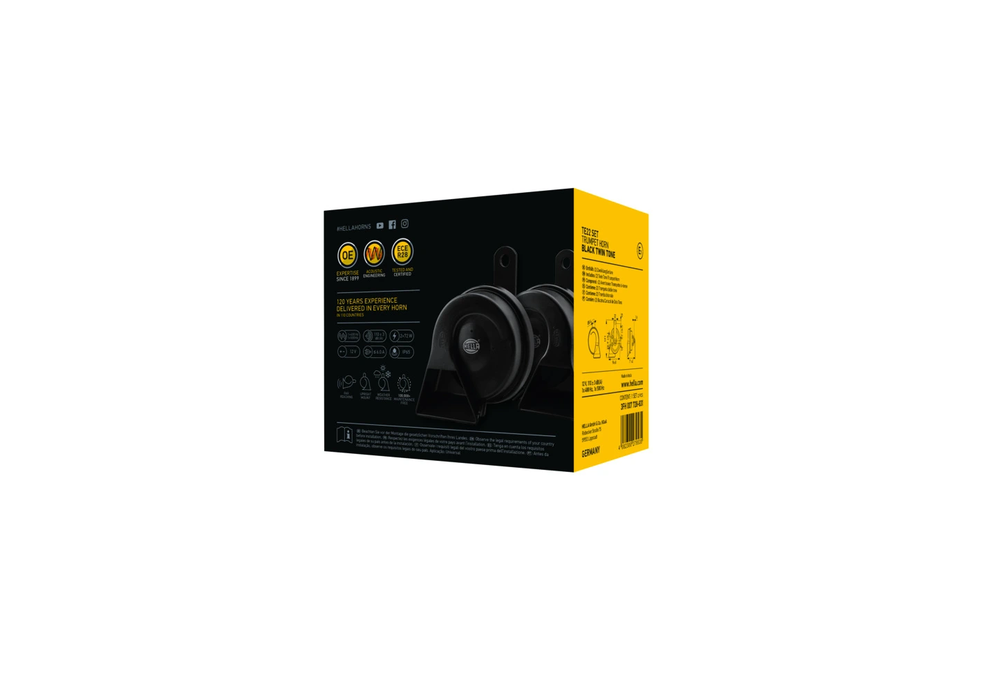 Sinal sonoro (cláxon) 3FH007728831 HELLA