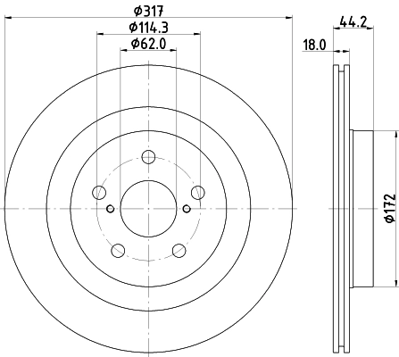 Disco do freio traseiro para Toyota RAV4 A5,H5