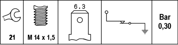 Sensor de pressão de óleo para ВАЗ NIVA I 2121