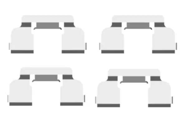  Kit de molas de fixação de sapatas de disco dianteiras Renault Clio II hatchback (BB, CB) (1998 - 2010) II