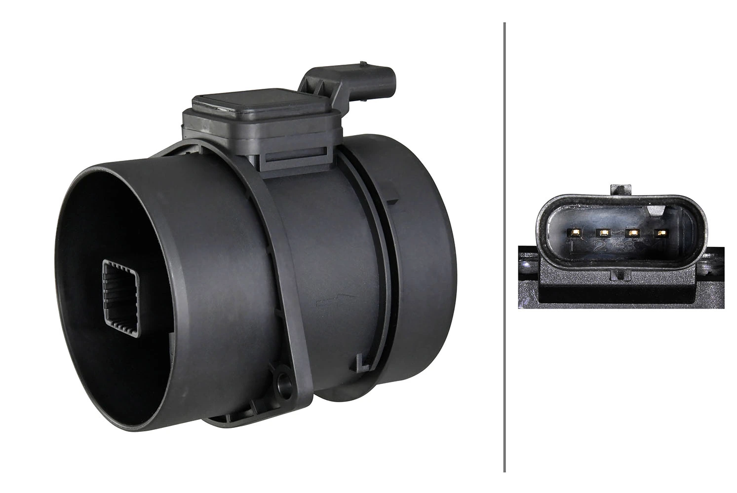 8ET358095321 HELLA Sensor de fluxo (consumo) de ar, medidor de consumo M.A.F. - (Mass Airflow)