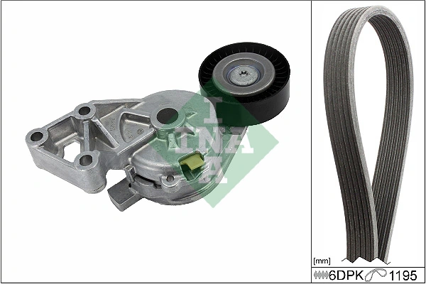 Correia dos conjuntos de transmissão, kit Volkswagen Transporter T5 7HB, 7HJ, 7EB, 7EJ