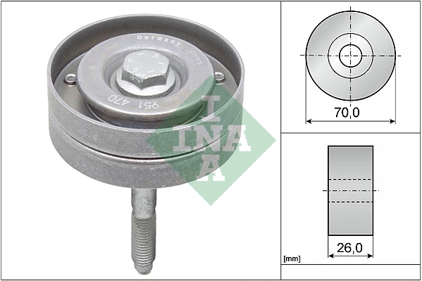 Rolo parasita da correia de transmissão para Skoda Fabia 5J2, 542, 572, 582
