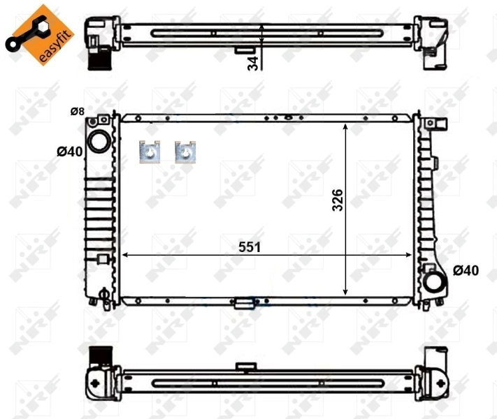 Radiador de esfriamento de motor 201508A3 Polcar