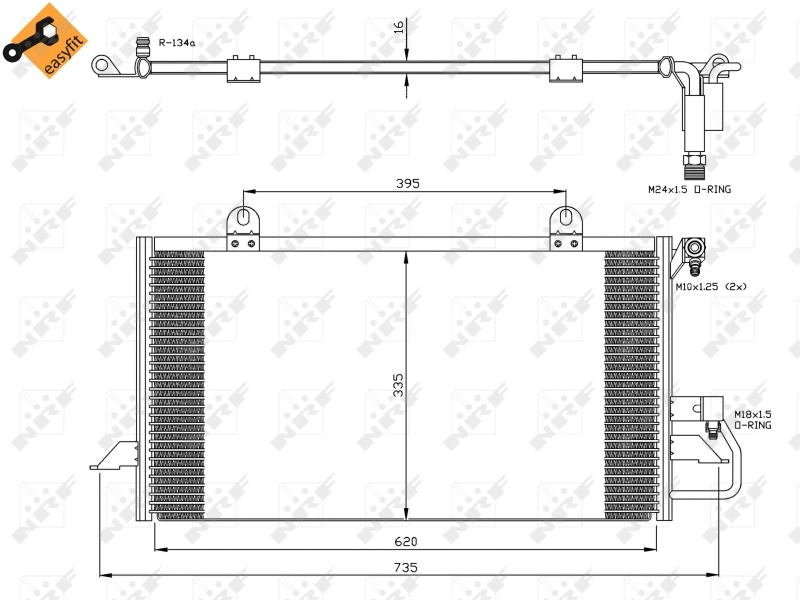 35248 NRF Radiador de aparelho de ar condicionado