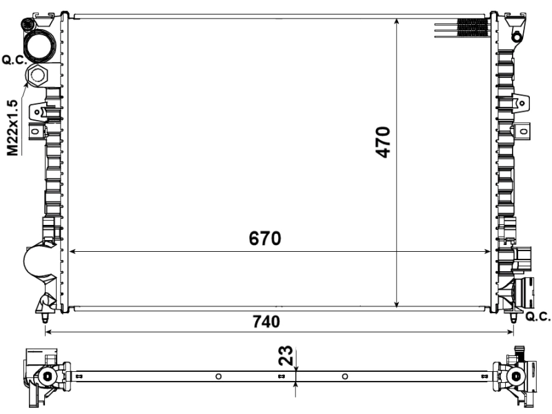 Radiador de esfriamento de motor 58958 NRF